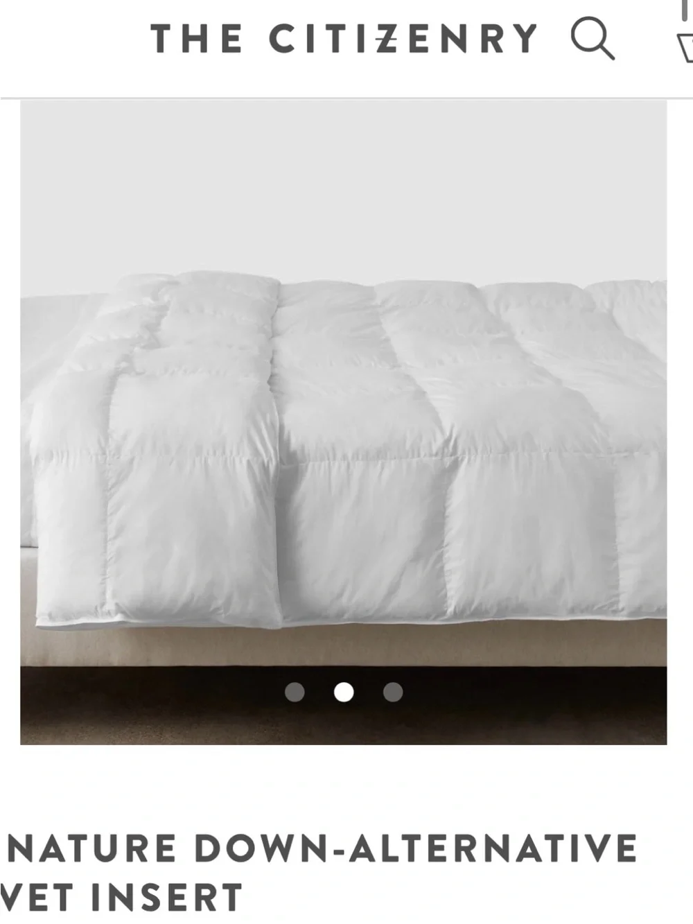 The Citizenry Signature Down-Alternative Duvet Insert/Comforter